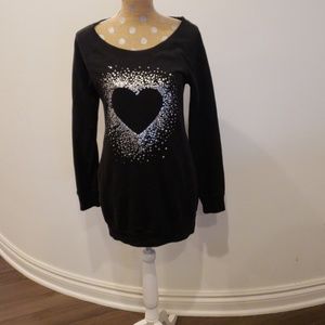 Victoria secret sweatshirt, silver heart sequins